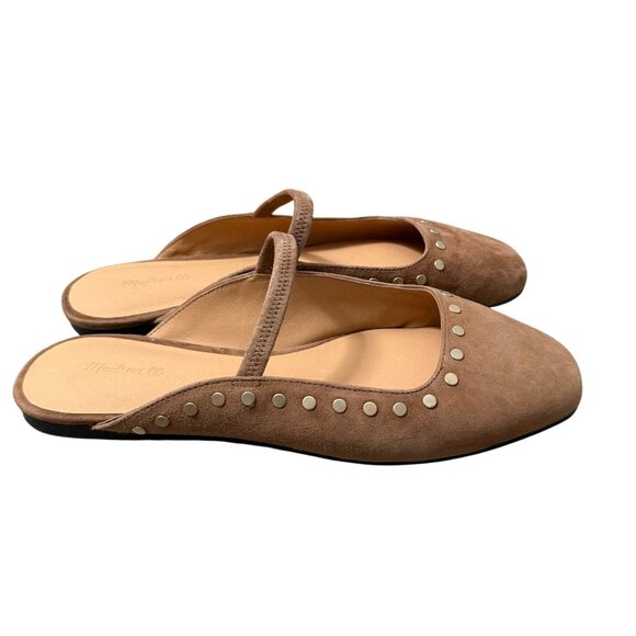 Madewell The Great Studded Tan Suede Ballet Mule Flat Womens Size 8.5 - Picture 7 of 10